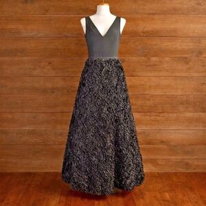 Nha Khanh Formal Dress 6 Black Textured A-Line Fairy Goth Avant Garde Unique USA